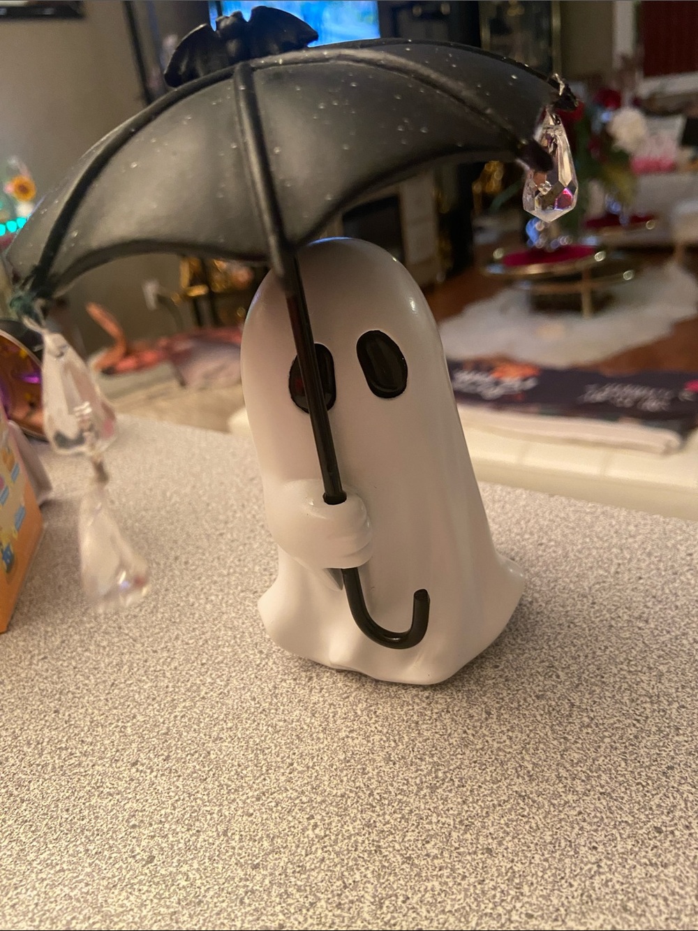 White Ghost Novelty with Black Umbrella Accent